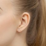 Gyémánt köves sárga arany fülbevaló 0,60 karát K-0222
