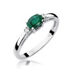 Best Diamonds W-0006 0,029 karátos gyémánt smaragd sokköves fehér arany eljegyzési gyűrű - Nila Gyűrű