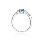 Best Diamonds W-0006 0,029 karátos gyémánt London topáz sokköves fehér arany eljegyzési gyűrű - Nila Gyűrű