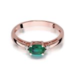 Best Diamonds W-0006 0,029 karátos gyémánt smaragd sokköves rozé arany eljegyzési gyűrű - Nila Gyűrű