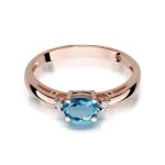 Best Diamonds W-0006 0,029 karátos gyémánt London topáz sokköves rozé arany eljegyzési gyűrű - Nila Gyűrű