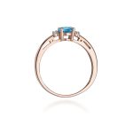 Best Diamonds W-0006 0,029 karátos gyémánt London topáz sokköves rozé arany eljegyzési gyűrű - Nila Gyűrű