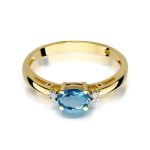 Best Diamonds W-0006 0,029 karátos gyémánt London topáz sokköves sárga arany eljegyzési gyűrű - Nila Gyűrű