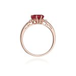 Best Diamonds W-0012 0,029 karátos gyémánt rubin sokköves rozé arany eljegyzési gyűrű - Nila Gyűrű
