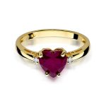 Best Diamonds W-0012 0,029 karátos gyémánt rubin sokköves sárga arany eljegyzési gyűrű - Nila Gyűrű