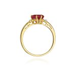 Best Diamonds W-0012 0,029 karátos gyémánt rubin sokköves sárga arany eljegyzési gyűrű - Nila Gyűrű