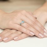 Sokköves topáz gyémánt fehér arany eljegyzési gyűrű 0,05 karát W-0028
