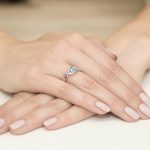 Sokköves topáz gyémánt rozé arany eljegyzési gyűrű 0,05 karát W-0028