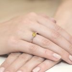 Sokköves citrin gyémánt rozé arany eljegyzési gyűrű 0,05 karát W-0066