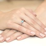 Sokköves topáz gyémánt rozé arany eljegyzési gyűrű 0,05 karát W-0067