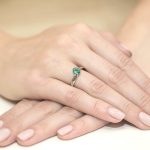 Sokköves gyémánt smaragd fehérarany eljegyzési gyűrű 0,429 karát W-0068
