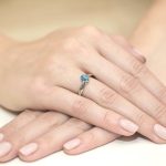 Sokköves gyémánt topáz fehérarany eljegyzési gyűrű 0,529 karát W-0068