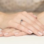 Sokköves fekete gyémánt rozé arany eljegyzési gyűrű 0,029 karát W-0076