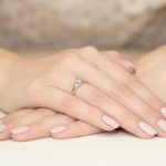 Sokköves gyémánt kék topáz rozé arany eljegyzési gyűrű 0,029 karát W-0076