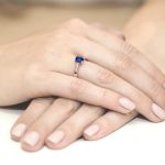 Sokköves gyémánt zafír rozé arany eljegyzési gyűrű 0,04 karát W-0078