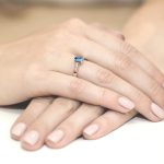 Sokköves gyémánt topáz rozé arany eljegyzési gyűrű 0,04 karát W-0078