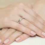 Sokköves gyémánt fehér arany eljegyzési gyűrű 0,015 karát W-0118
