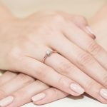 Klasszikus gyémánt köves rozé arany eljegyzési gyűrű 0,15 karát W-0133