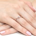 Klasszikus gyémánt köves rozé arany eljegyzési gyűrű 0,15 karát W-0173