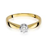 Klasszikus gyémánt köves sárga arany eljegyzési gyűrű 0,15 karát W-0173