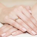 Klasszikus gyémánt köves sárga arany eljegyzési gyűrű 0,24 karát W-0197