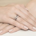 Sokköves fekete gyémánt rozé arany eljegyzési gyűrű 0,18 karát W-0215