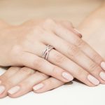 Sokköves gyémánt rozé arany eljegyzési gyűrű 0,265 karát W-0215