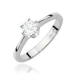 Klasszikus gyémánt köves fehér arany eljegyzési gyűrű 0,40 karát W-0220