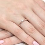 Klasszikus gyémánt köves rozé arany eljegyzési gyűrű 0,10 karát W-0223