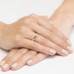 Klasszikus gyémánt köves sárga arany eljegyzési gyűrű 0,25 karát W-0228