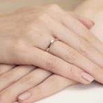 Klasszikus gyémánt köves rozé arany eljegyzési gyűrű 0,30 karát W-0229