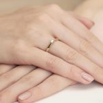 Klasszikus gyémánt köves sárga arany eljegyzési gyűrű 0,30 karát W-0229