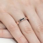 Sokköves gyémánt fekete gyémánt rozé arany eljegyzési gyűrű 0,044 karát W-0235