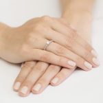 Sokköves gyémánt rozé arany eljegyzési gyűrű 0,28 karát W-0288