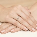 Klasszikus gyémánt köves fehér arany eljegyzési gyűrű 0,25 karát W-0292