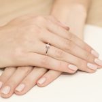 Klasszikus gyémánt köves rozé arany eljegyzési gyűrű 0,12 karát W-0299