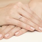 Klasszikus gyémánt köves rozé arany eljegyzési gyűrű 0,10 karát W-0311