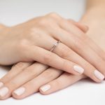 Klasszikus gyémánt köves rozé arany eljegyzési gyűrű 0,15 karát W-0335