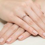 Klasszikus gyémánt köves rozé arany eljegyzési gyűrű 0,15 karát W-0367