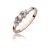 Sokköves gyémánt rozé arany eljegyzési gyűrű 0,12 karát W-0414