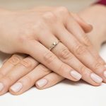 Sokköves gyémánt sárga arany eljegyzési gyűrű 0,12 karát W-0414