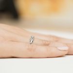 Sokköves gyémánt sárga arany eljegyzési gyűrű 0,12 karát W-0414