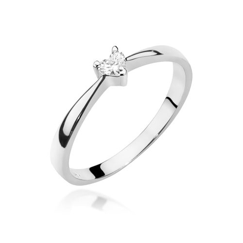 Klasszikus gyémánt köves fehér arany eljegyzési gyűrű 0,10 karát W-0433