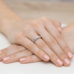 Sokköves gyémánt fehér arany eljegyzési gyűrű 0,17 karát W-0449