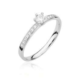   Sokköves gyémánt fehér arany eljegyzési gyűrű 0,17 karát W-0459