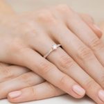 Sokköves gyémánt fehér arany eljegyzési gyűrű 0,37 karát W-0459B