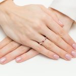 Sokköves gyémánt rubin gyémánt rozé arany eljegyzési gyűrű 0,01 karát W-0469
