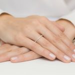 Sokköves gyémánt sárga arany eljegyzési gyűrű 0,045 karát W-0504