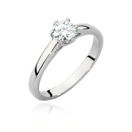   Klasszikus gyémánt köves fehér arany eljegyzési gyűrű 0,40 karát W-0540