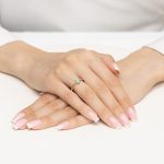 Klasszikus kék topáz sárga arany eljegyzési gyűrű 0,50 karát W-0685